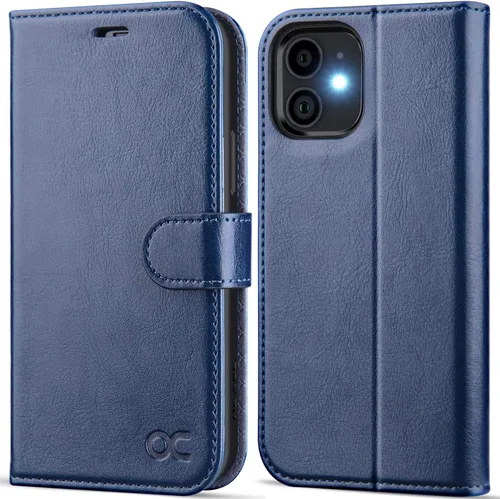 Vista 15 de OCASE Compatible con iPhone 12 Case/Compatible con iPhone 12 Pro Wallet Case, funda tipo cartera de piel sintética con tapa y tarjeteros con bloqueo