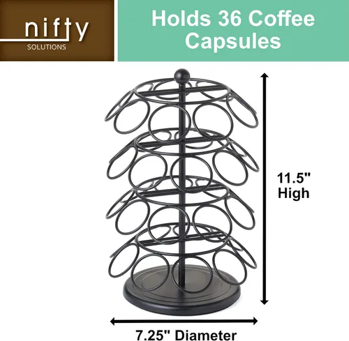 Vista 3 de Nifty – Carrusel para cápsulas de café, gira 360 grados, tabla giratoria, organizador de encimera para oficina o cocina