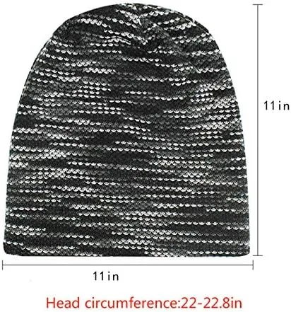 Vista 2 de Gorro de punto unisex para hombre y mujer, con forro de felpa