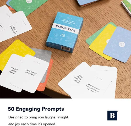 Vista 4 de BestSelf - Baraja de conversación familiar - Juego de 50 cartas para noche de juegos familiares, divertido y atractivo juego familiar para niños