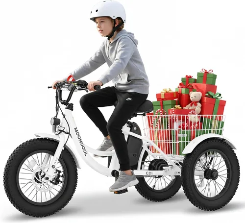 Vista 12 de MOONCOOL Triciclo eléctrico de 16 pulgadas, triciclo eléctrico de la Flor Rosa
