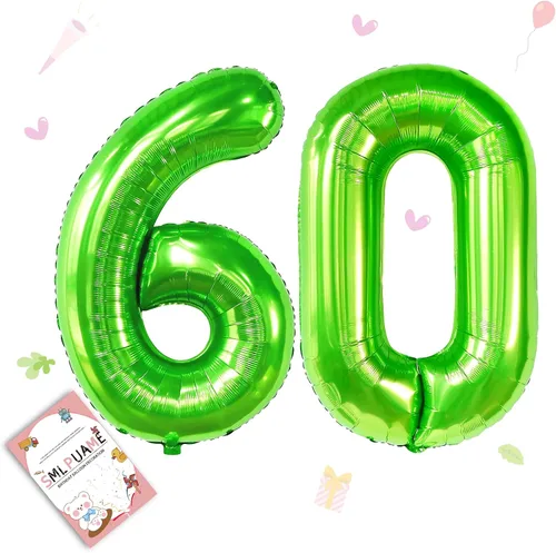 Vista 22 de Globos grandes de 40 pulgadas de números del 0 al 9, globos numéricos para decoración de fiesta de cumpleaños, globos de helio de aluminio