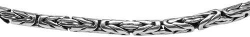 Vista 3 de BluSilver - Collar de cadena de plata de ley 925 de Bizantina hecho a mano en Bali 0.118in