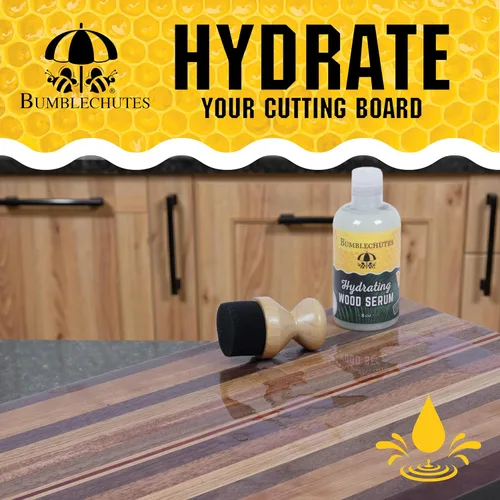 Vista 4 de Bumblechutes Kit de cuidado de tabla de cortar de madera, caja de regalo, limpia, hidrata, protege, tabla de cortar de cera de abeja natural, aceite