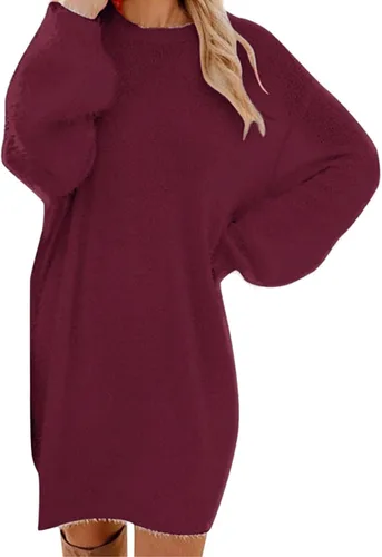 Vista 3 de Women V Neck Sweaters Long Sleeve Asymmetric 2023 Fashion Clothes Oversized Chunky Pullover Jumper Top