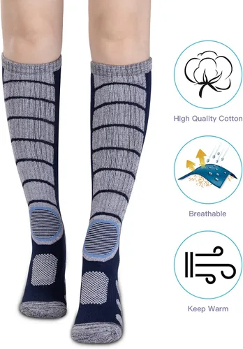 Vista 2 de Calcetines de esquí para mujeres y hombres, calcetines térmicos para esquí y snowboard, clima frío, calcetines de rendimiento de invierno, paquete