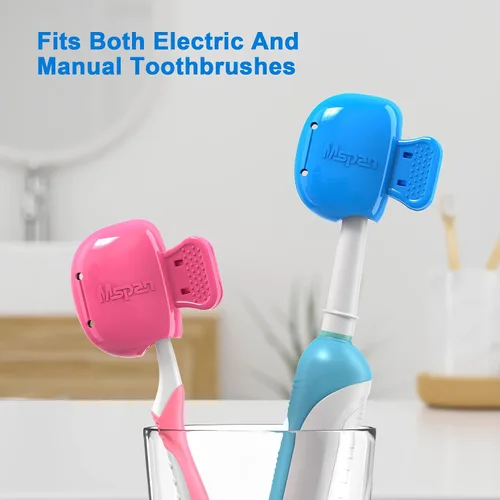 Vista 4 de Mspan Toothbrush Protector Clip Pod: Tooth Brush Head Pods Compatible with Oral-B Philips Colgate for Manual & Electric Toothbrush - 2 Packs