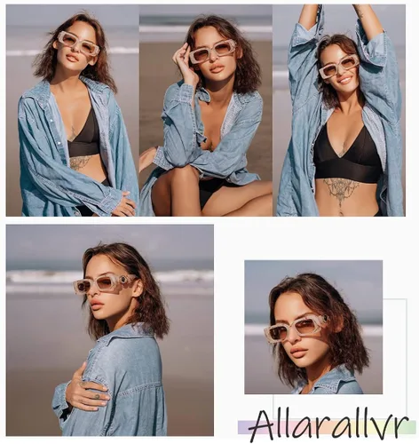 Vista 2 de Allarallvr Y2K Small Rectangle Chunky Frame Sunglasses for Women Men Retro Trendy Metal Square Sun Glasses AR82074