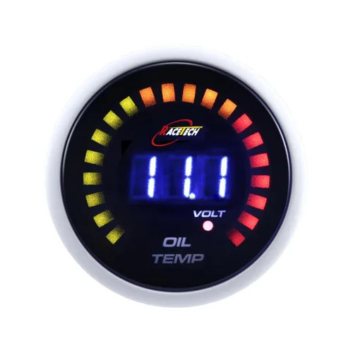 Vista 13 de RACETECH Medidor Digital Dual de Presión de Aceite y Voltímetro - 145 PSI, 8~18V - 52 mm 2-1/16" 20 LED Anillo Exterior Azul con Función