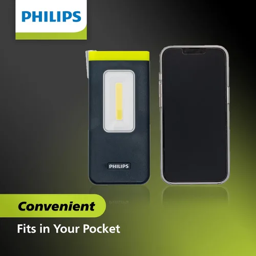 Vista 6 de Philips Xperion 6000 Luz de trabajo LED recargable de bolsillo, linterna de mano profesional de 300 lúmenes con base magnética y gancho