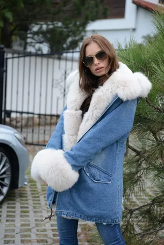 Vista 9 de Roiii Women Thicken Warm Winter Coat Hood Down Parka Faux Fur Outdoor Overcoat Long Jacket Outwear