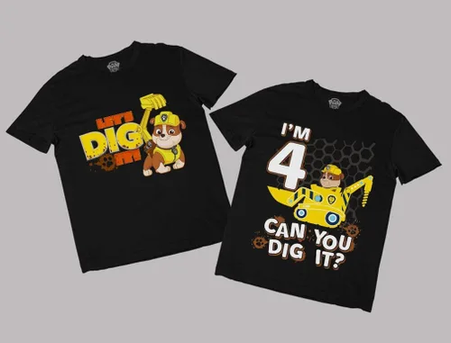 Vista 5 de Paquete de camisetas para niños de Nickelodeon con escombros de la Patrulla Canina