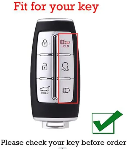 Vista 2 de KUNIO Funda protectora para llavero de automóvil Genesis G80 Gv80, funda protectora para llavero, 6 botones