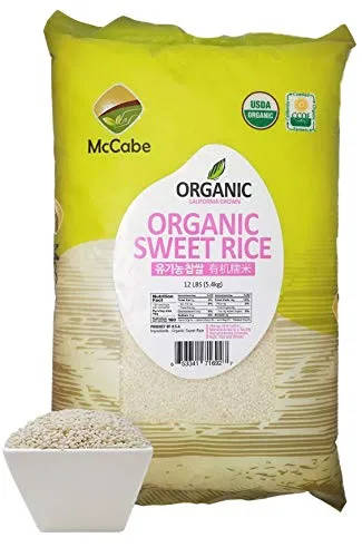 Vista 5 de McCabe Arroz dulce orgánico Arroz pegajoso glutinoso Arroz orgánico sin gluten y sin OGM rico en fibras y minerales Certificado orgánico USDA