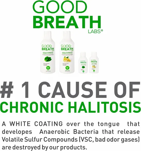 Vista 6 de Goodbreath - Enjuague bucal de menta para halitosis crónica, nueva tecnología de ozono, tratamiento de halitosis y neutralizador del mal aliento