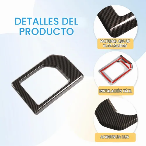 Vista 6 de Compatible con Toyota Tundra 2014-2021 ABS Consola Central Cambio Panel Marco Embellecedor Accesorios de Auto (Estilo Fibra de Carbono)