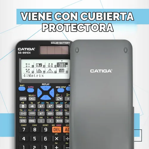 Vista 6 de CATIGA Calculadora científica SS-991EX con 550 funciones avanzadas, funciona con energía solar y por batería, multifunción, matemáticas de escuela