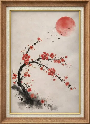 Vista 14 de SIGNWIN Arte de marco de alta calidad, elegante, vintage, ilustraciones de dibujo de árbol, arte fino, arte tradicional icónico para sala de estar