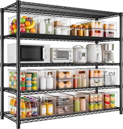 Vista 17 de Garvee Estantería metálica de 59"W 5 niveles, estantes de almacenamiento