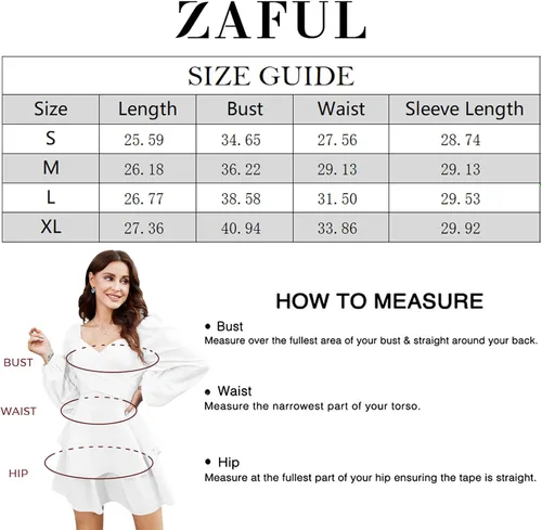 Vista 6 de ZAFUL Vestido corto de mujer con cuello cuadrado y hombros descubiertos, lazo en la espalda, manga larga de farol, volantes, acampanado, mini vestido