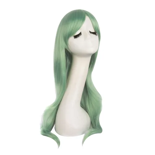 Vista 2 de MapofBeauty - Peluca larga de extremos rizados de 28 pulgadas para mujer, para cosplay, verde oscuro