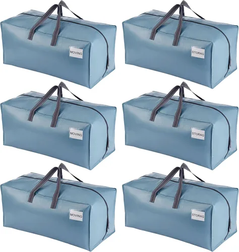 Vista 79 de VENO Paquete de 6 bolsas de mudanza resistentes con correas de mochila, cremalleras y asas, bolsas de embalaje extragrandes para artículos