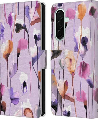 Vista 169 de Head Case Designs Officially Licensed Ninola Abstract Poppies Lilac Floral Leather Wallet Case Compatible with Samsung Galaxy A07 4G