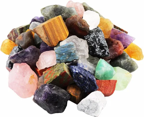Vista 21 de Rockcloud 1 lb de cristales naturales en bruto para cabujón, pulido, corte, lapidario, pulido, sanación por cristales y Reiki, Fluorita