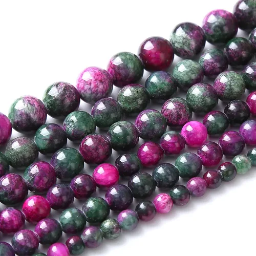 Vista 190 de 100 cuentas de piedra multicolor natural de 0.236 pulgadas (0.236 in), cuentas espaciadoras sueltas redondas para hacer pulseras, collares, aretes