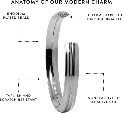 Vista 2 de Stella Valle Lip Bracelet - 18K Gold and Rhodium Cuff Bracelet in the Shape of Lips with Swarovski Crystals - You Leave Your Mark on Me