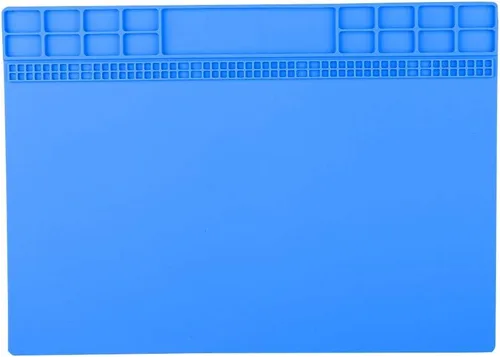 Vista 3 de Tapete de silicona para soldar, 13.8 x 19.8 pulgadas, tapete controlado eléctrico, calor de 932.0 °F, tapete antiestático multiusos para reparación