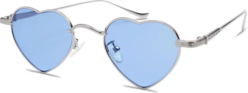 Vista 2 de Appassal Gafas de sol retro con forma de corazón para mujeres y hombres pequeños con forma de amor AP3679