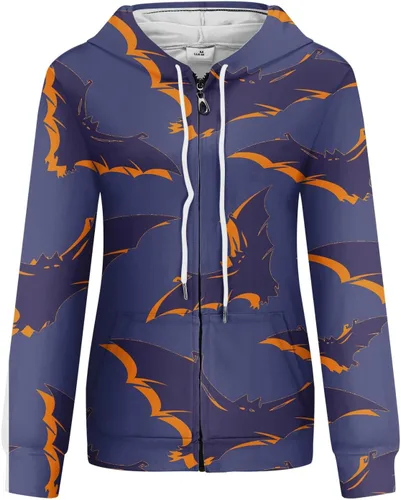 Vista 2 de Youngnet Sudadera larga con capucha para mujer, talla grande, sudadera con cuello en V, ropa de trabajo para mujer, camisetas de Halloween
