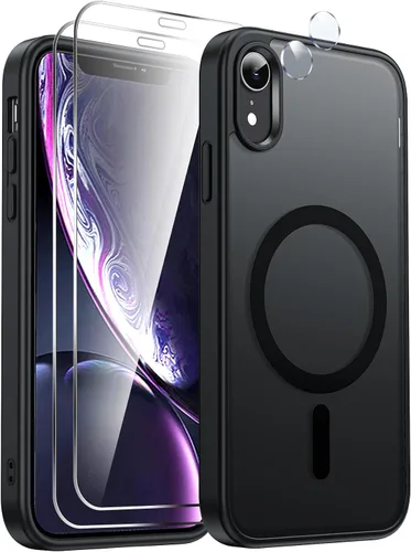 Vista 7 de LeYi Funda para iPhone XR: con protector de pantalla X2 + 2 funda para cámara [compatible con MagSafe] Funda protectora magnética i iphoneXR