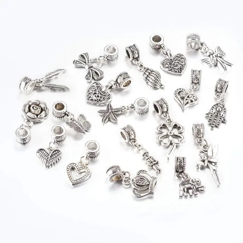 Vista 28 de Megapet - Cuentas espaciadoras de plata antigua estilo tibetano para fabricación de joyas, Metal