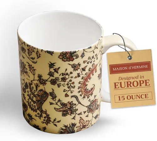 Vista 143 de Maison d' Hermine Taza de café con asas, tazas de porcelana fina de hueso, paquete de una taza de té para bebidas calientes, capuchino, latte