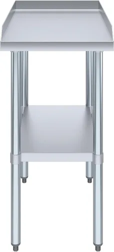 Vista 2 de AmGood Mesa de trabajo comercial con protector contra salpicaduras y salpicaduras laterales NSF