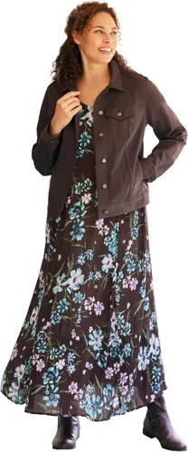 Vista 4 de Woman Within Vestido para mujer, de textura arrugada, talla Plus