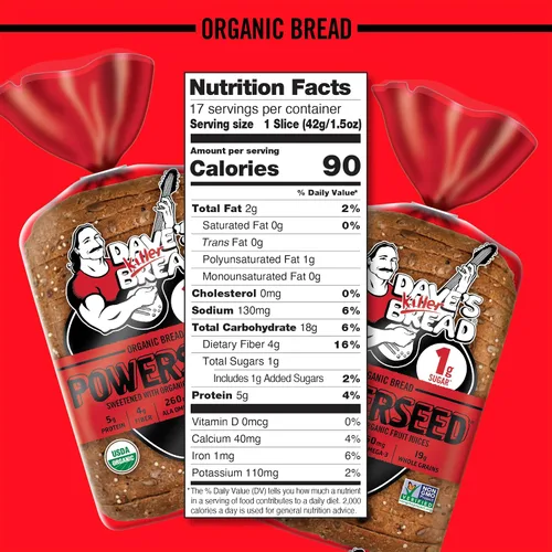Vista 2 de Dave's Killer Bread Powerseed, Pan orgánico con semillas, 1g de azúcar por rebanada, pan de 25 onzas