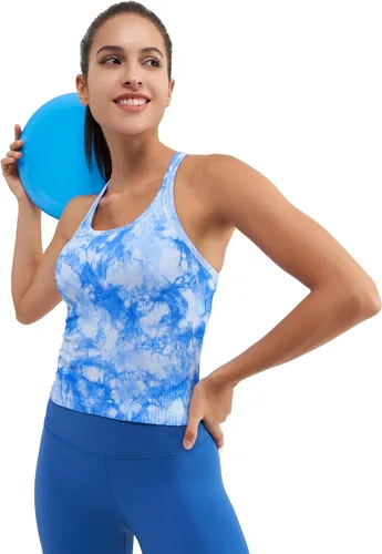 Vista 70 de sphinx cat - Camiseta corta de entrenamiento para mujer, camiseta sin mangas, acanalada, con espalda cruzada y brasier integrado