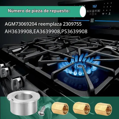 Vista 3 de AGM73069204 Kit de conversión de rango de gas, compatible con LG Kenmore Elite Gas Stove Propane Range LP, kit de orificio de gas de repuesto