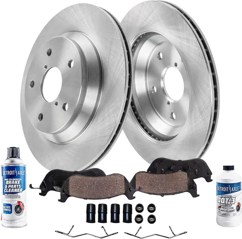 Vista 12 de Detroit Axle - Kit de freno delantero de 6 piezas para Volkswagen Jetta Golf Eos Audi A3 Quattro, Rotores de freno de disco, Pastillas de freno