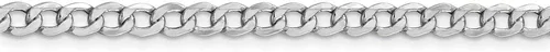 Vista 3 de Collar de cadena de eslabones cubanos de oro blanco de 14 quilates de 0.169in, con cierre seguro de mosquetón, Metal