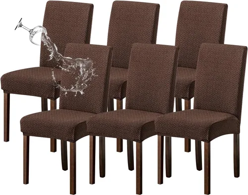 Vista 31 de Genina Fundas impermeables para sillas de comedor, cocina, fundas para sillas de comedor Parson (beige, 2 unidades)