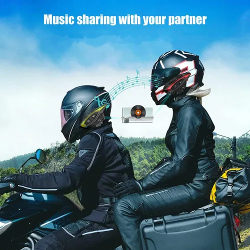 Vista 6 de Kit de intercomunicador Bluetooth para casco de motocicleta, casco de motocicleta con cancelación de ruido DSP/CVC, intercomunicador de casco de 8