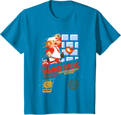 Vista 6 de Super Mario Dashin - Camiseta gráfica de acción, ajuste clásico, cuello redondo, color negro