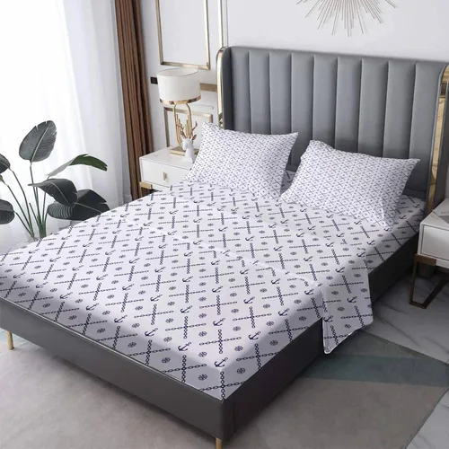 Vista 8 de NOGAWA Anchor Sheets - Juego de sábanas y fundas de almohada de tamaño individual, color blanco náutico, sábanas y fundas de almohada estampadas
