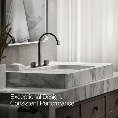 Vista 4 de Kohler 77968-BL Components - Caño para grifo de lavabo con diseño de cinta, 1.2 gpm, color negro mate