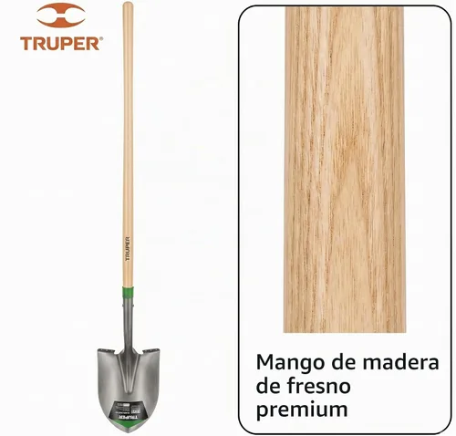 Vista 4 de Truper 33037 Tru Tough Pala de punta redonda con mango de fresno norteamericano de 48