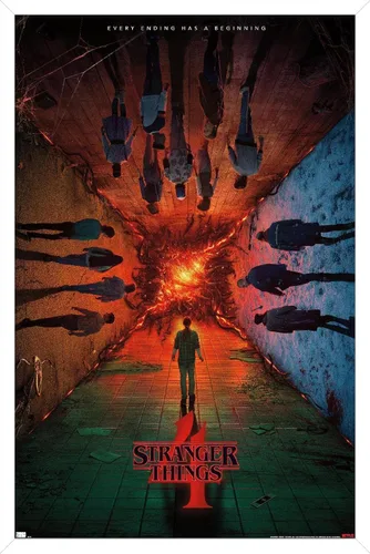 Vista 8 de Trends International Netflix Stranger Things: Temporada 4 - Póster de presentación con el grupo, para pared, de una hoja, 14.725 x 22.375 pulgadas